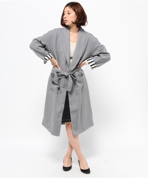 CIAOPANIC（チャオパニック）の「【Ciaopanic】ガウンコート（その他アウター・レディース・ベージュ/グレー/ネイビー・FREE）」の2枚目の写真