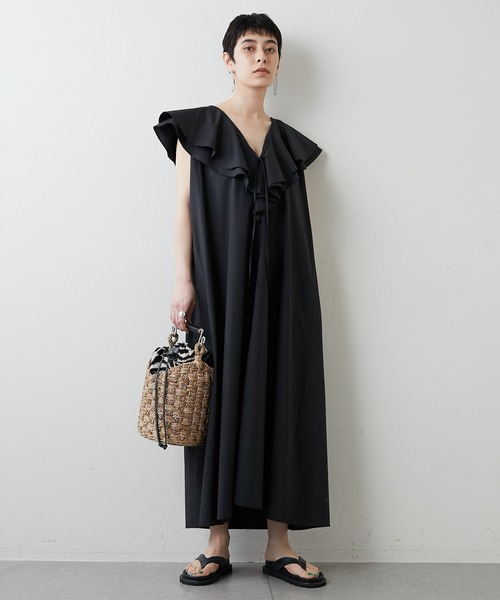 Whim Gazette（ウィムガゼット）の「ネックフリルワンピース 