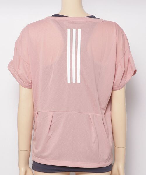 adidas(アディダス)の「アディダス adidas シーズナルスポーツウエア レイヤード 半袖Tシャツ(Tシャツ/カットソー・レディース・ライトグリーン/パープル/ブラック・S/M/XL/L)」の5枚目の写真