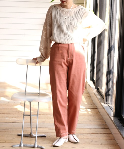 cepo(セポ)の「ステッチカーブテーパードパンツ(その他パンツ・レディース・ピンク/チャコール・S/M)」の1枚目の写真