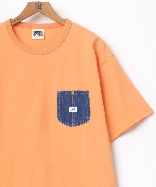 Lee(リー)の「Lee/リー DENIM POCKET TEE/ピスネーム ワンポイント刺繍 デニム ポケット 半袖Tシャツ(Tシャツ/カットソー・メンズ・ホワイト/ブラック/イエロー/オレンジ/ブルー・M/L/XL)」の5枚目の写真