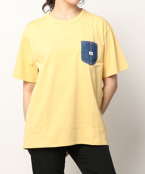 Lee(リー)の「Lee/リー DENIM POCKET TEE/ピスネーム ワンポイント刺繍 デニム ポケット 半袖Tシャツ(Tシャツ/カットソー・メンズ・ホワイト/ブラック/イエロー/オレンジ/ブルー・M/L/XL)」の19枚目の写真