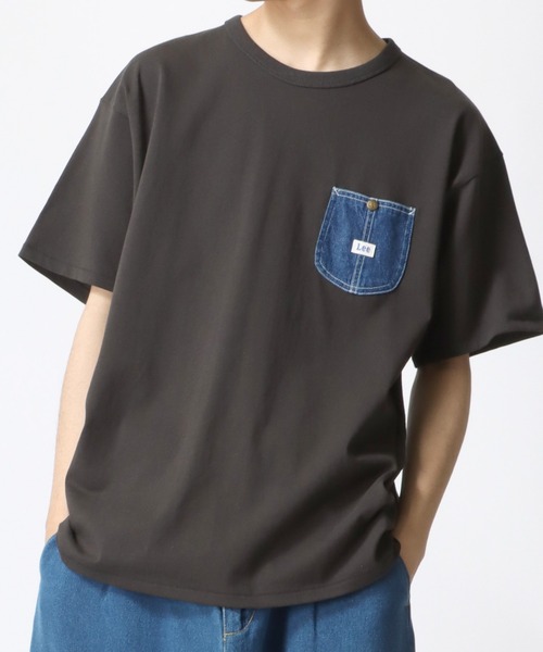 Lee(リー)の「Lee/リー DENIM POCKET TEE/ピスネーム ワンポイント刺繍 デニム ポケット 半袖Tシャツ(Tシャツ/カットソー・メンズ・ホワイト/ブラック/イエロー/オレンジ/ブルー・M/L/XL)」の16枚目の写真