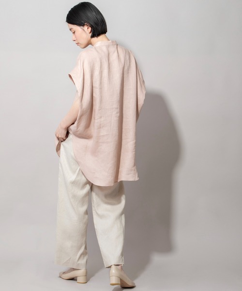 Munich｜22SS ローズピンク 60sフレンチリネンビッグシャツ Munich 60s フレンチリネンビッグシャツ