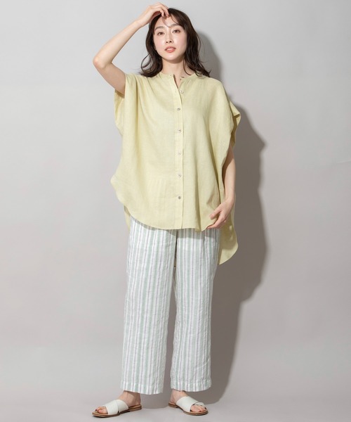 Munich｜22SS ローズピンク 60sフレンチリネンビッグシャツ セール】60sライトフレンチリネンシャツワンピース（ワンピース