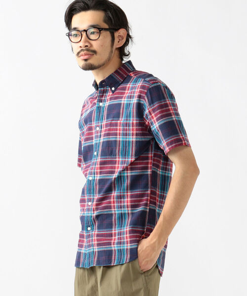 BEAMS PLUS（ビームスプラス）の「BEAMS PLUS / インディアン マドラスチェック ショートスリーブ ボタンダウン シャツ（シャツ/ブラウス・メンズ・ネイビー/グリーン/レッド/その他・LARGE/SMALL/X-LARGE/MEDIUM）」の11枚目の写真