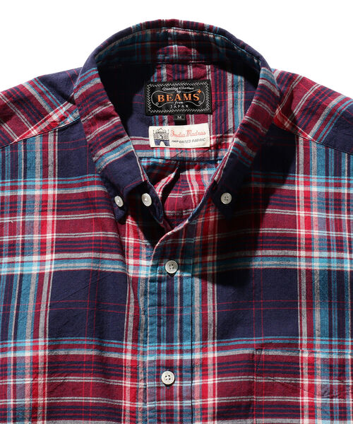 BEAMS PLUS（ビームスプラス）の「BEAMS PLUS / インディアン マドラスチェック ショートスリーブ ボタンダウン シャツ（シャツ/ブラウス・メンズ・ネイビー/グリーン/レッド/その他・LARGE/SMALL/X-LARGE/MEDIUM）」の13枚目の写真