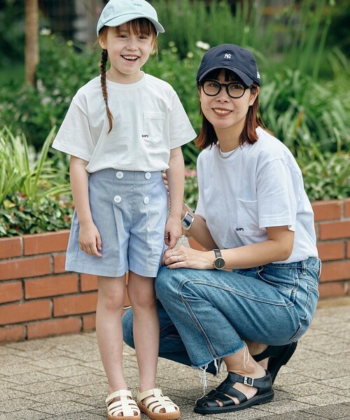 *SHIPSKIDS:100～160cm/〈家族おそろい〉SHIPSマイクロロゴTEE