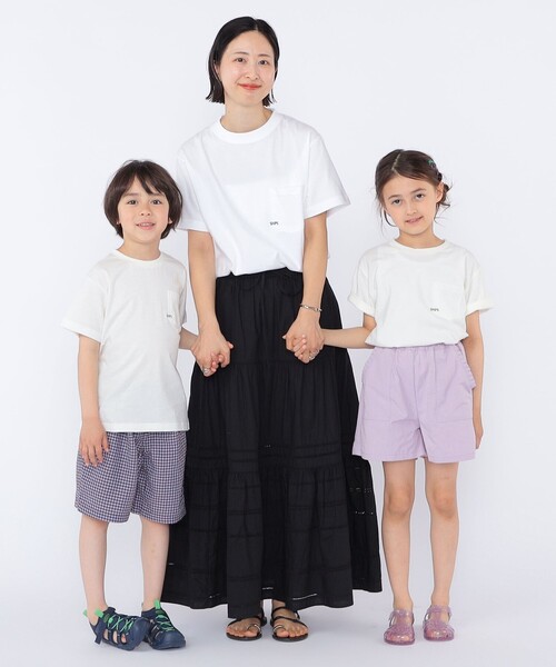 SHIPS（シップス）の「【WEB限定】SHIPS KIDS:100～160cm /〈家族おそろい〉SHIPS マイクロロゴ Tシャツ（Tシャツ/カットソー・キッズ・ホワイト/ブラック/ライトグリーン/ネイビー/ラベンダー/キャメル/ホワイト系/オレンジ/ライトブルー・100/110/120/130/S/145/M/160）」の17枚目の写真