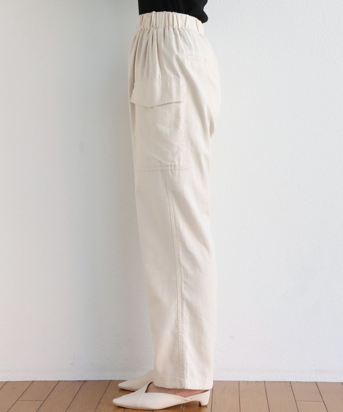 andme（アンドミー）の「リネン混ドロストイージーカーゴパンツ（カーゴパンツ・レディース・ライトカーキ/グレイッシュベージュ/キナリ/ブラウン/ブラック・M/L）」の21枚目の写真