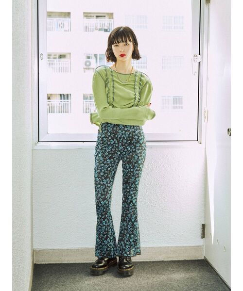 jouetie（ジュエティ）の「メッシュフィットフレアパンツ（その他パンツ・レディース・ブラック/グリーン/その他1/その他2・MEDIUM）」の6枚目の写真