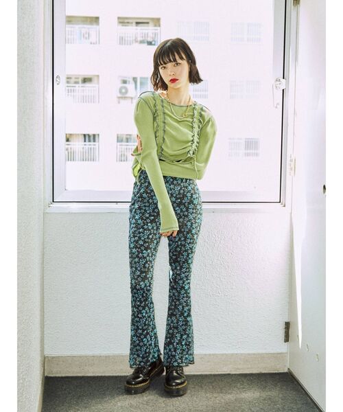 jouetie（ジュエティ）の「メッシュフィットフレアパンツ（その他パンツ・レディース・ブラック/グリーン/その他1/その他2・MEDIUM）」の9枚目の写真