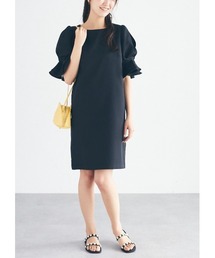 袖タックワンピース