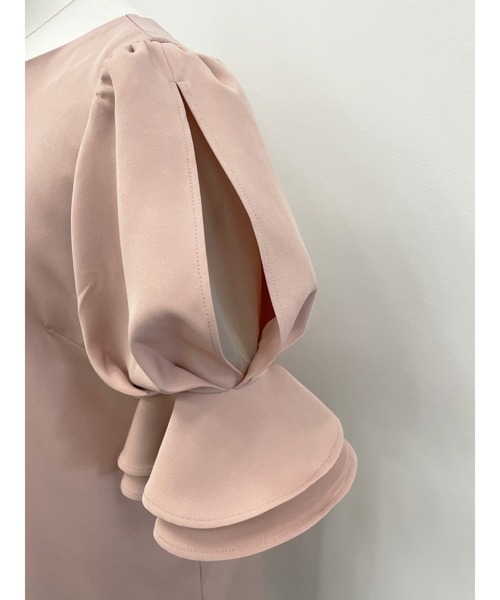 Areeam（アリーム）の「袖タックワンピース（ドレス・レディース・ライトピンク/ブラック・FREE）」の10枚目の写真