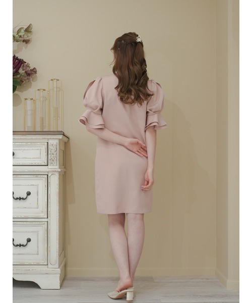 Areeam（アリーム）の「袖タックワンピース（ドレス・レディース・ライトピンク/ブラック・FREE）」の14枚目の写真