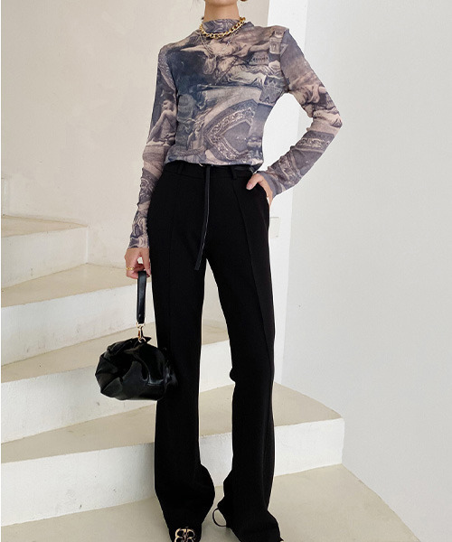 c.u.l（シーユーエル）の「デザインプリントパワーネットシアートップス culw213（Tシャツ/カットソー・レディース・ブルー/ブルー系その他・FREE）」の9枚目の写真