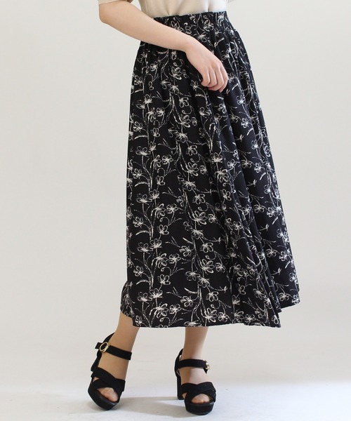 ウエストゴム線描き花柄スカート スカート Trudea トルディア のファッション通販 Zozotown