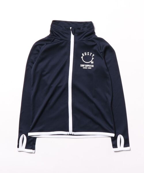 RUSTY（ラスティ）の「【RUSTY:ラスティー】キッズラッシュガード  スマイルシリーズ（ラッシュガード・キッズ・ホワイト/ライトブルー/ブラック/イエロー/ネイビー/ピンク・100/110/120/130/140/150/160）」の4枚目の写真