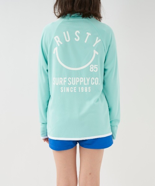 RUSTY（ラスティ）の「【RUSTY:ラスティー】キッズラッシュガード  スマイルシリーズ（ラッシュガード・キッズ・ホワイト/ライトブルー/ブラック/イエロー/ネイビー/ピンク・100/110/120/130/140/150/160）」の11枚目の写真