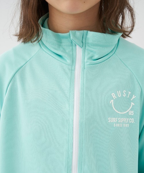 RUSTY（ラスティ）の「【RUSTY:ラスティー】キッズラッシュガード  スマイルシリーズ（ラッシュガード・キッズ・ホワイト/ライトブルー/ブラック/イエロー/ネイビー/ピンク・100/110/120/130/140/150/160）」の10枚目の写真