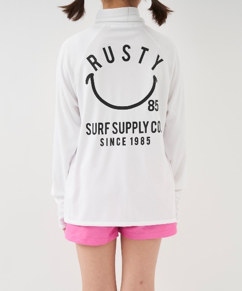 RUSTY（ラスティ）の「【RUSTY:ラスティー】キッズラッシュガード  スマイルシリーズ（ラッシュガード・キッズ・ホワイト/ライトブルー/ブラック/イエロー/ネイビー/ピンク・100/110/120/130/140/150/160）」の18枚目の写真