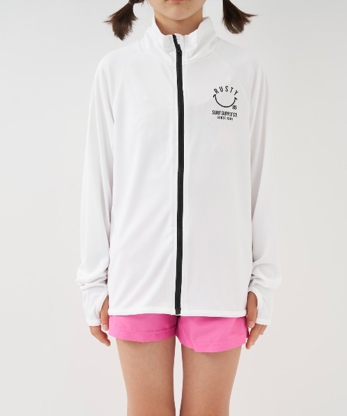 RUSTY（ラスティ）の「【RUSTY:ラスティー】キッズラッシュガード  スマイルシリーズ（ラッシュガード・キッズ・ホワイト/ライトブルー/ブラック/イエロー/ネイビー/ピンク・100/110/120/130/140/150/160）」の16枚目の写真