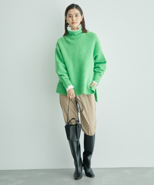 ROPE'(ロペ)の「2WAYパネルプリーツミニバッグ(ショルダーバッグ・レディース・ブラック/オフホワイト/ダークブラウン/モスグリーン・FREE)」の6枚目の写真