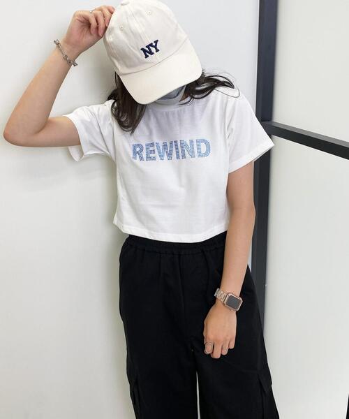 INGNI(イング)の「ラメロゴコンパクトTシャツ(Tシャツ/カットソー・レディース・ホワイト×ブルー/ブラック×シルバー/ホワイト×シルバー・M)」の8枚目の写真