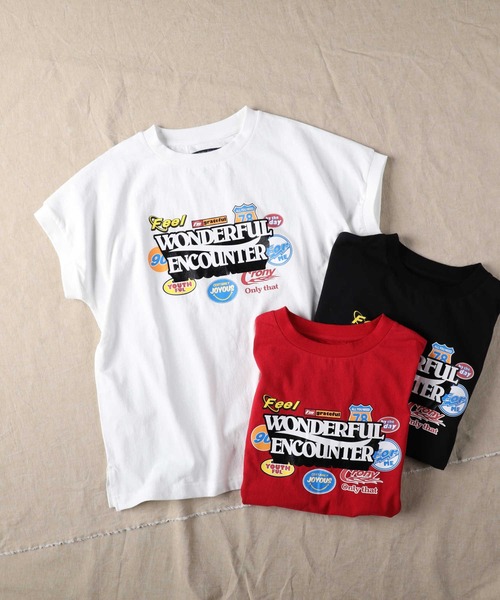 HONEYSUCKLE ROSE（ハニーサックルローズ）の「【HONEYSUCKLE ROSE】フレンチスリーブプリントＴシャツ（Tシャツ/カットソー・レディース・ブラック/ホワイト/レッド・M/L）」の6枚目の写真
