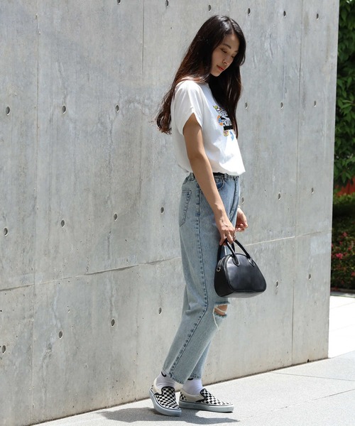 HONEYSUCKLE ROSE（ハニーサックルローズ）の「【HONEYSUCKLE ROSE】フレンチスリーブプリントＴシャツ（Tシャツ/カットソー・レディース・ブラック/ホワイト/レッド・M/L）」の18枚目の写真