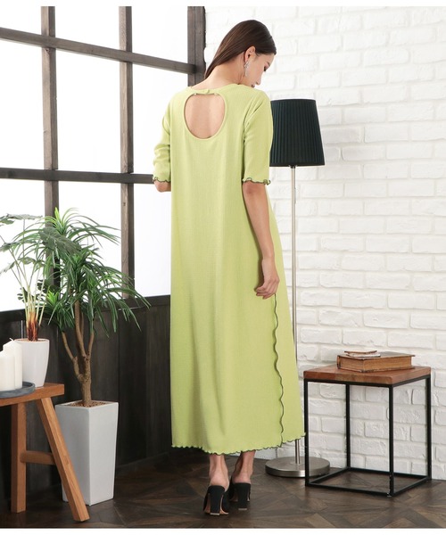 CHILLE（チル）の「配色メローワンピース（ワンピース・レディース・ブラック/オリーブ/ブルー・FREE）」の17枚目の写真