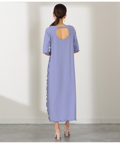 CHILLE（チル）の「配色メローワンピース（ワンピース・レディース・ブラック/オリーブ/ブルー・FREE）」の5枚目の写真