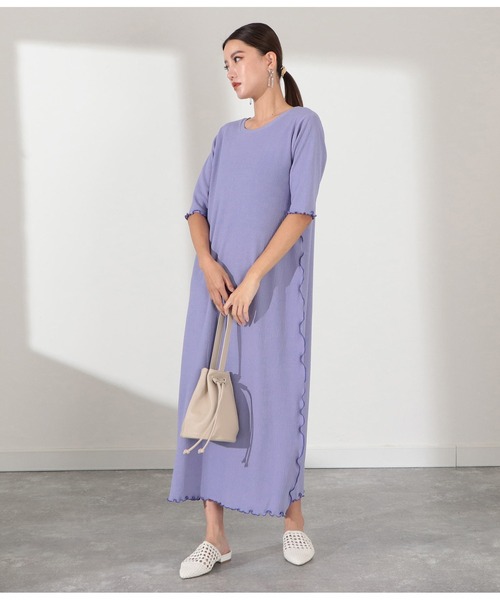 CHILLE（チル）の「配色メローワンピース（ワンピース・レディース・ブラック/オリーブ/ブルー・FREE）」の13枚目の写真