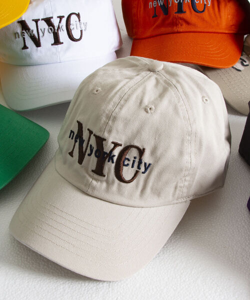 newhattan（ニューハッタン）の「【NEW HATTAN/ニューハッタン】NYC 刺繍ロゴ キャップ embroidery（キャップ・メンズ・オレンジ/オフホワイト/イエロー/ライトブルー/ネイビー/インディゴブルー/グリーン/ベージュ/ライトパープル/ベージュ系その他4/ブラック/チャコールグレー・FREE）」の5枚目の写真