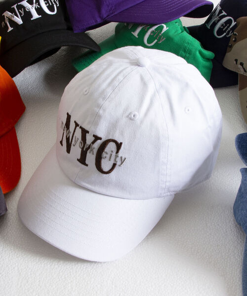 newhattan（ニューハッタン）の「【NEW HATTAN/ニューハッタン】NYC 刺繍ロゴ キャップ embroidery（キャップ・メンズ・オレンジ/オフホワイト/イエロー/ライトブルー/ネイビー/インディゴブルー/グリーン/ベージュ/ライトパープル/ベージュ系その他4/ブラック/チャコールグレー・FREE）」の2枚目の写真