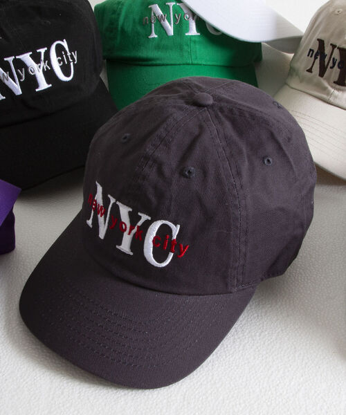 newhattan（ニューハッタン）の「【NEW HATTAN/ニューハッタン】NYC 刺繍ロゴ キャップ embroidery（キャップ・メンズ・オレンジ/オフホワイト/イエロー/ライトブルー/ネイビー/インディゴブルー/グリーン/ベージュ/ライトパープル/ベージュ系その他4/ブラック/チャコールグレー・FREE）」の4枚目の写真