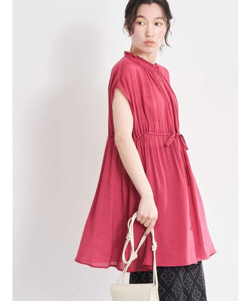 earth music&ecology（アースミュージックアンドエコロジー）の「フレンチスリーブチュニック（チュニック・レディース・ピンク系その他2/ライトベージュ/グリーン系その他4・FREE）」の16枚目の写真