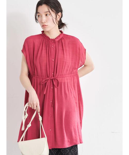 earth music&ecology（アースミュージックアンドエコロジー）の「フレンチスリーブチュニック（チュニック・レディース・ピンク系その他2/ライトベージュ/グリーン系その他4・FREE）」の19枚目の写真