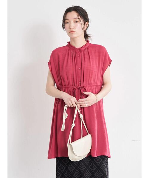 earth music&ecology（アースミュージックアンドエコロジー）の「フレンチスリーブチュニック（チュニック・レディース・ピンク系その他2/ライトベージュ/グリーン系その他4・FREE）」の20枚目の写真