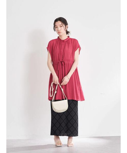 earth music&ecology（アースミュージックアンドエコロジー）の「フレンチスリーブチュニック（チュニック・レディース・ピンク系その他2/ライトベージュ/グリーン系その他4・FREE）」の22枚目の写真