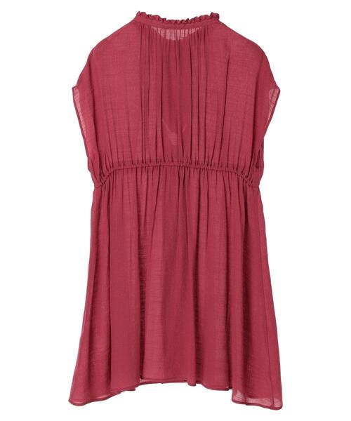 earth music&ecology（アースミュージックアンドエコロジー）の「フレンチスリーブチュニック（チュニック・レディース・ピンク系その他2/ライトベージュ/グリーン系その他4・FREE）」の5枚目の写真