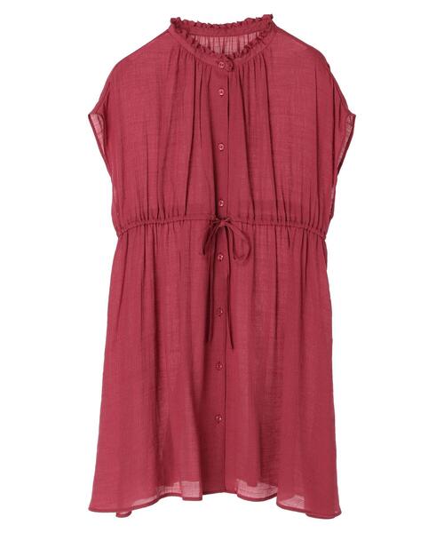 earth music&ecology（アースミュージックアンドエコロジー）の「フレンチスリーブチュニック（チュニック・レディース・ピンク系その他2/ライトベージュ/グリーン系その他4・FREE）」の13枚目の写真