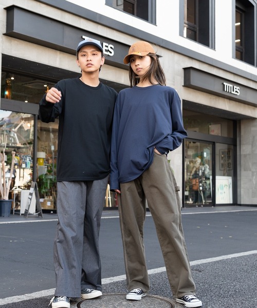 Blue Standard (ブルースタンダード)の「【BLUE STANDARD/ブルースタンダード】ZEROSTAIN ゼロステイン 汗染みの目立ちにくいTシャツ クルーネックロンT UVカット 撥水性 汗シミ防止加工(Tシャツ/カットソー・メンズ・ホワイト/ブラック/ネイビー/オリーブ/杢グレー・MEDIUM/LARGE/X-LARGE)」の13枚目の写真