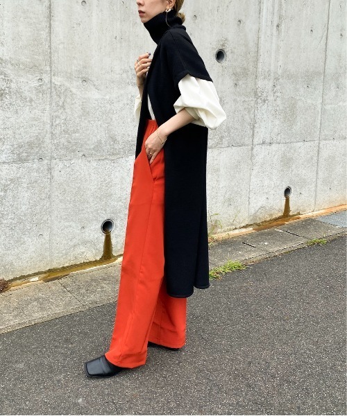 y/m by RIKA（イムバイリカ）の「ハイネックラップニットロングトップス（ニット/セーター・レディース・ブラック/グレー・FREE）」の21枚目の写真