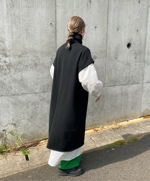 y/m by RIKA（イムバイリカ）の「ハイネックラップニットロングトップス（ニット/セーター・レディース・ブラック/グレー・FREE）」の6枚目の写真