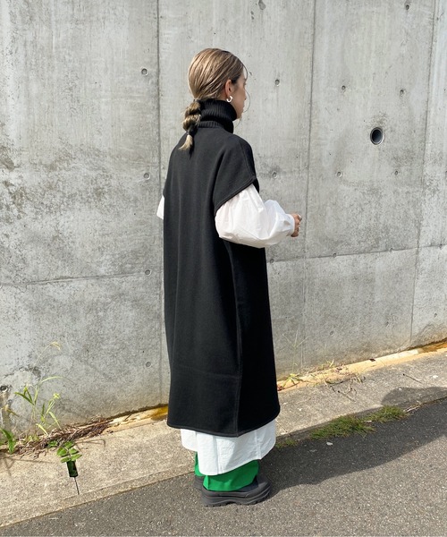 y/m by RIKA（イムバイリカ）の「ハイネックラップニットロングトップス（ニット/セーター・レディース・ブラック/グレー・FREE）」の14枚目の写真