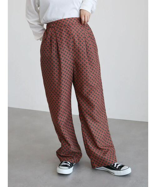 Green　Parks（グリーンパークス）の「モダン柄イージーパンツ（その他パンツ・レディース・ブラウン/レッド/ブルーグリーン・FREE）」の6枚目の写真