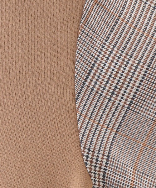 ikka(イッカ)の「【キッズ】チェック袖フリル襟プルオーバー(120~160cm)(スウェット・キッズ・ブラック/キャメル・120/130/140/150/160)」の6枚目の写真