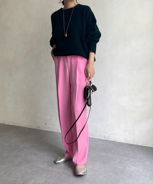 DouDou(ドゥドゥ)の「【新色追加】【WEB限定】BIGシルエットクルーネックプルオーバー(ニット/セーター・レディース・チャコールグレー/ダークグリーン/アイボリー/キャメル・FREE)」の17枚目の写真