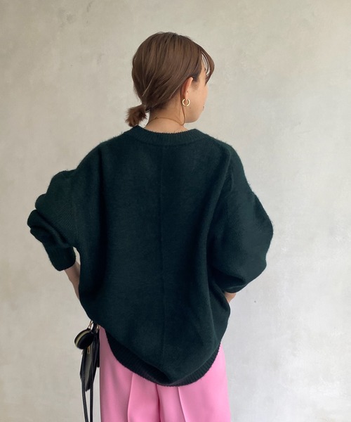 DouDou(ドゥドゥ)の「【新色追加】【WEB限定】BIGシルエットクルーネックプルオーバー(ニット/セーター・レディース・チャコールグレー/ダークグリーン/アイボリー/キャメル・FREE)」の18枚目の写真